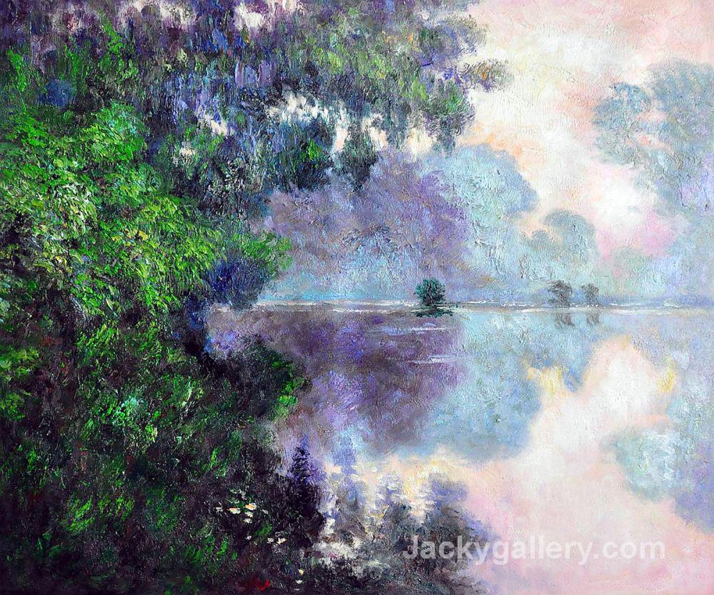 Morning on the Seine near Giverny II by Claude Monet paintings reproduction